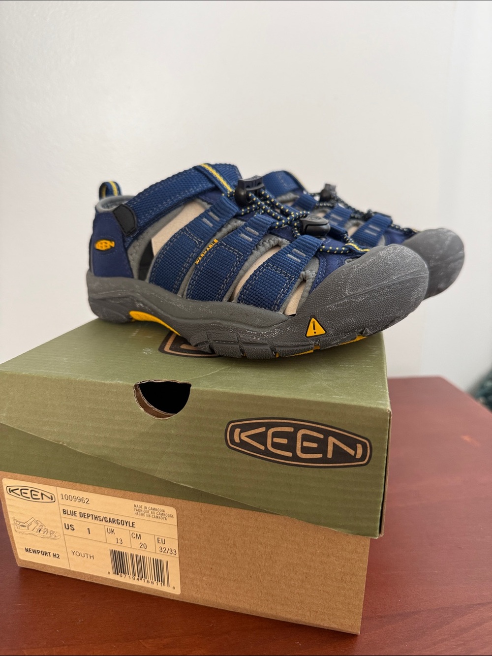 Keen Shoes - Newport H2 - Kids Navy Blue and Gray Size 1